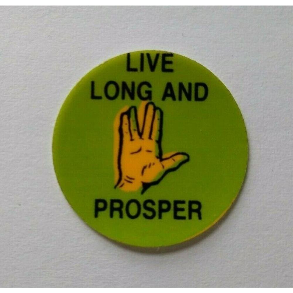 Star Trek 25th Pinball Decal Sticker Original Live Long And Prosper Green Hand